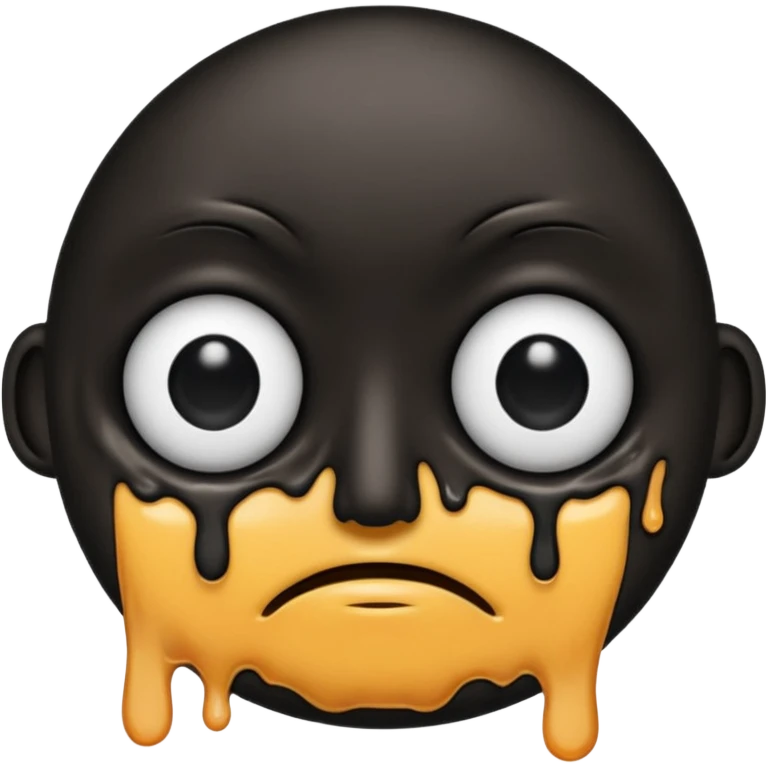 an black melting face with no eyebrows and mouth and just an 1 eye (The Face Needs to Be A Litelar Black Ball) emoji