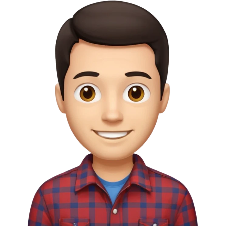 male in checkered shirt, not t shirt emoji