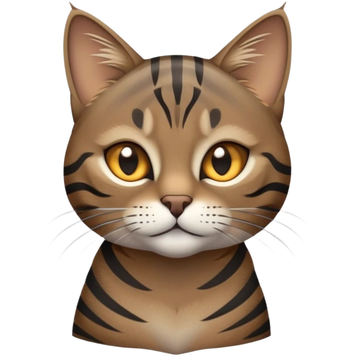 cinematic-noble-grey-and-black-brown-tabby-cat-portrait-emoji,-head-tilted-slightly-with-a-dramatic,-sleek-grey-brown-fur-with-dark-black-tabby-stripes,-sparkling-amber-eyes-barely-open,-simplified-yet-irresistibl emoji