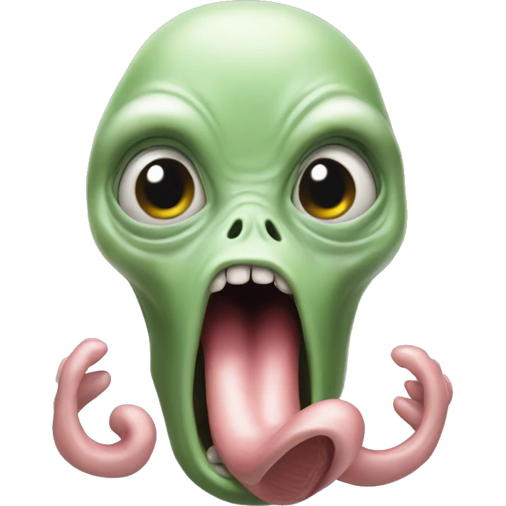 Foot tongue alien emoji