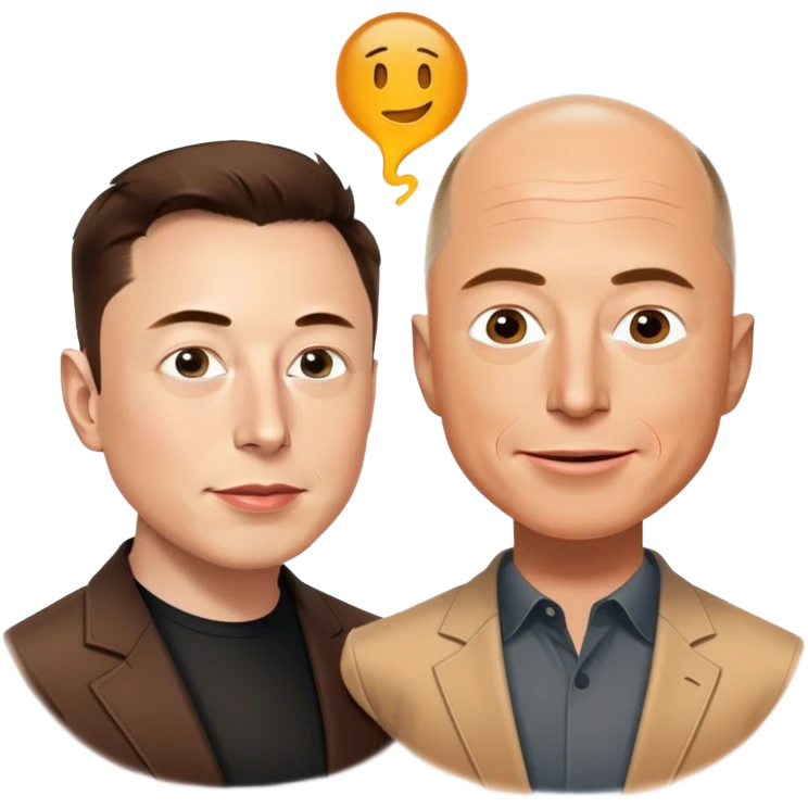 Elon Musk making money with Jeff Bezos emoji