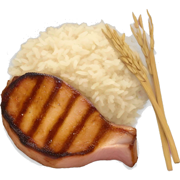 pork chops and rice emoji