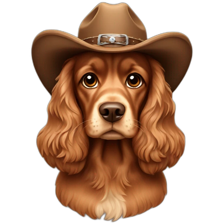 brown cocker spaniel in cowboy hat emoji