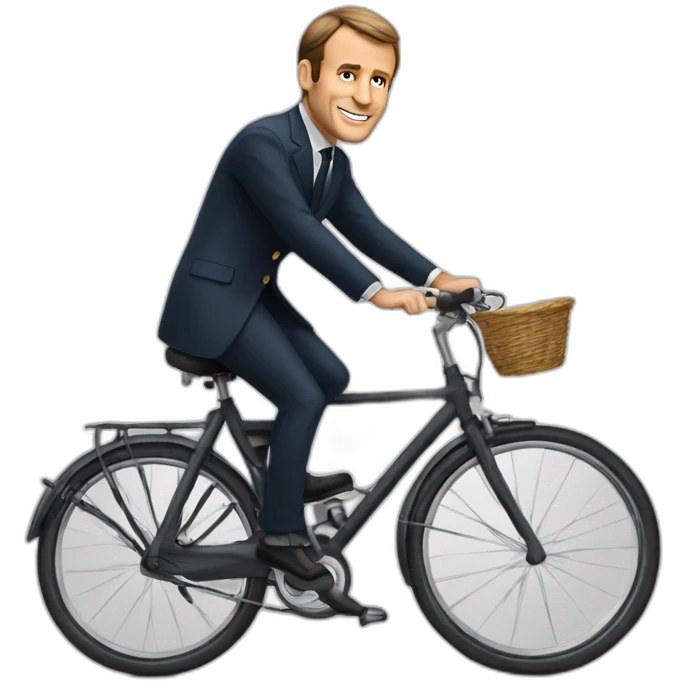 Macron sur un vélo emoji