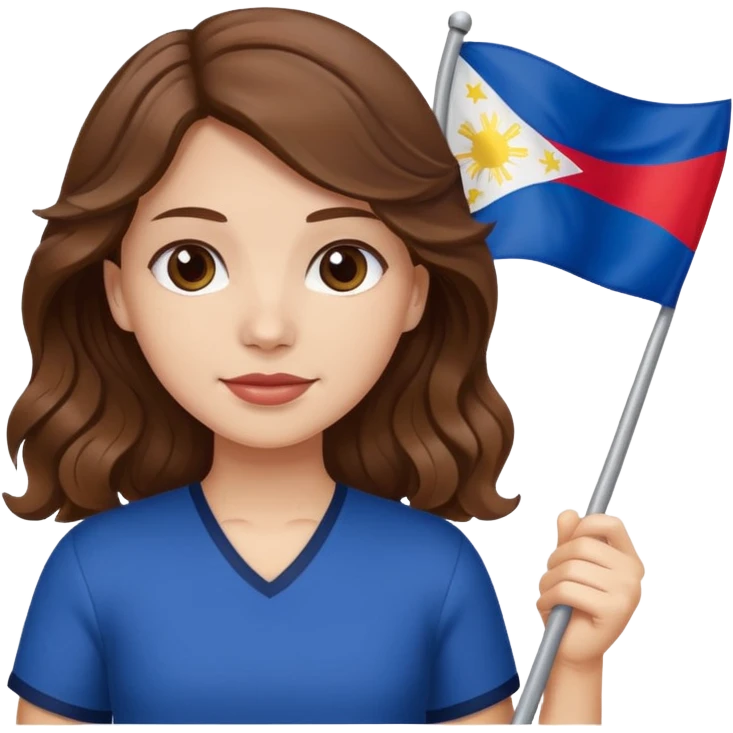 white girl wavy brown hair girl filipino flag emoji