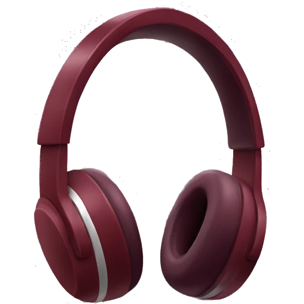 Burgundy headphones with fur emoji