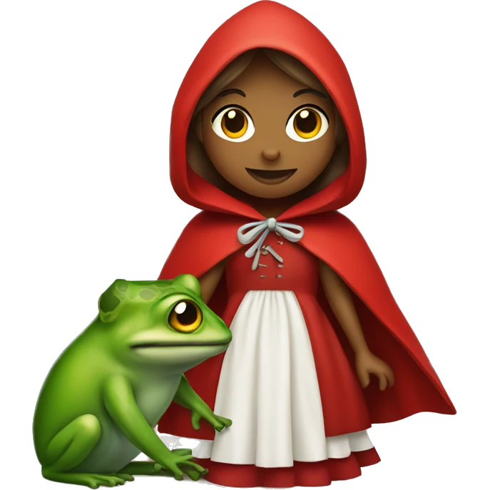little red riding hood holding a frog emoji