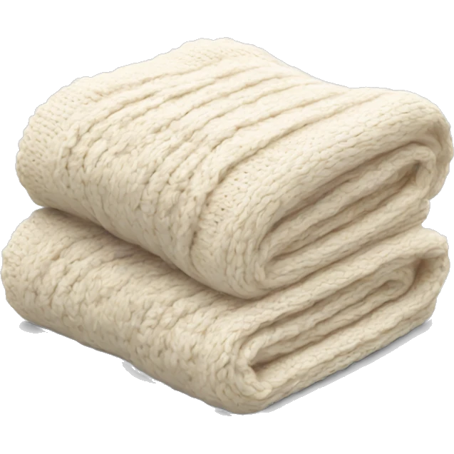 Folded knitted cream blanket emoji