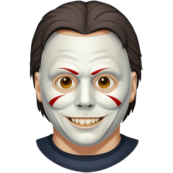 Micheal myers with a grin emoji