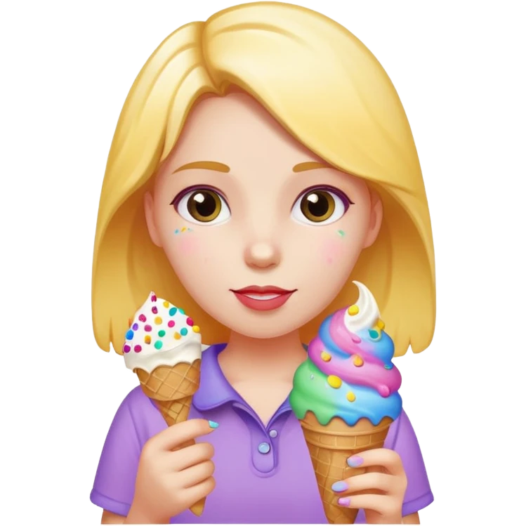 girl holding ice cream with sprinkles emoji