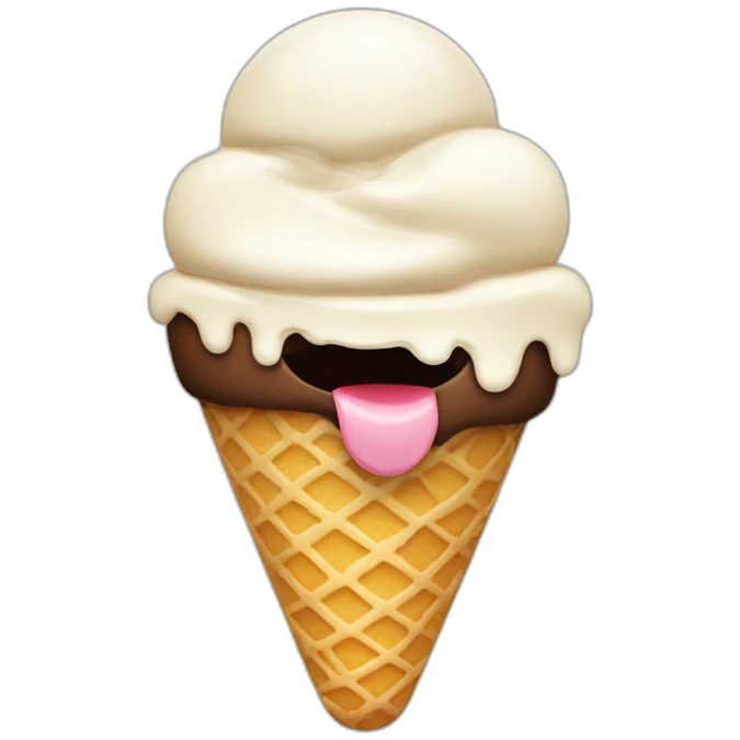 mouth eating ice cream emoji