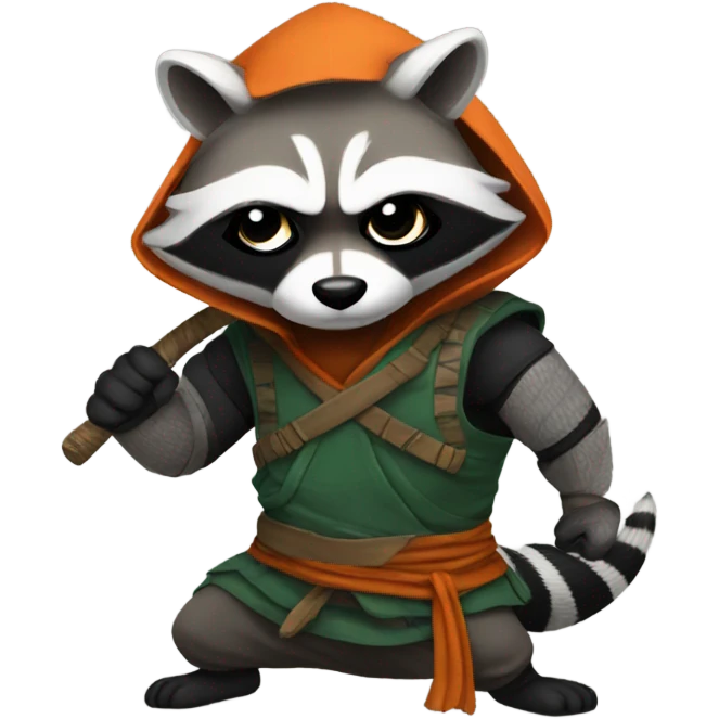 A raccoon in a ninja outfit emoji