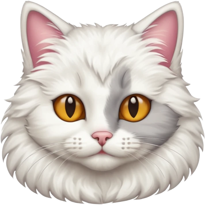 گربه ای که نصف سورتش سفیده emoji