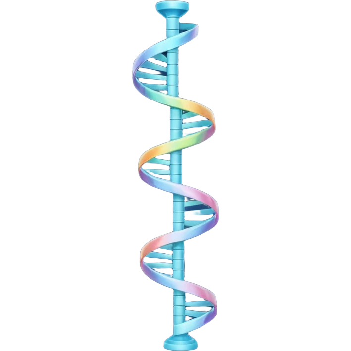 A single helical ribbon representing mRNA, twisting smoothly like a corkscrew or spiral staircase but with only one ribbon; no ladder rungs, no paired bases, no second strand.  Focus on one continuous strand only.” emoji