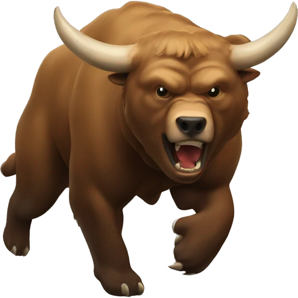 Bull attack bear emoji