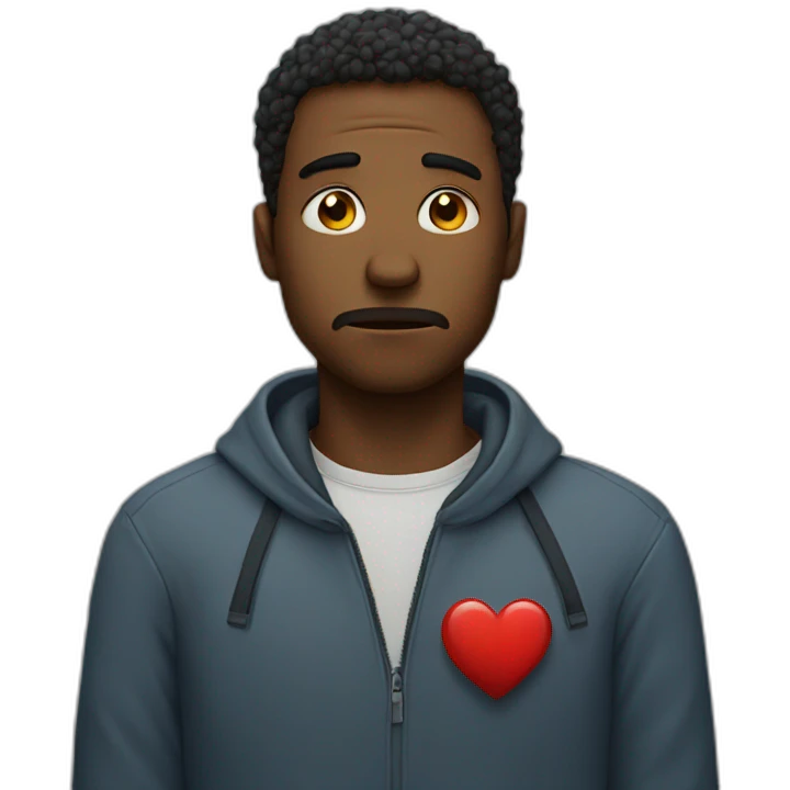 sad man give his heart emoji