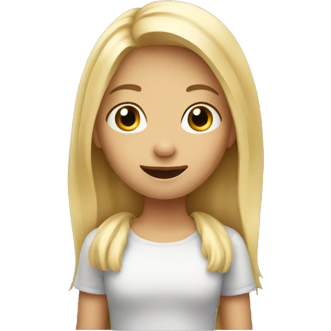 blond girl showing hi  emoji