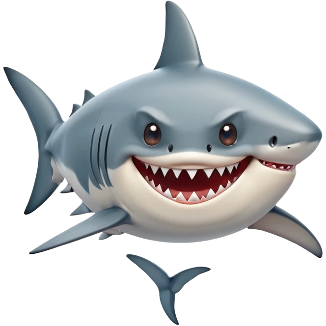funny shark character in the style of Italian memes, expressive face, comical emoji