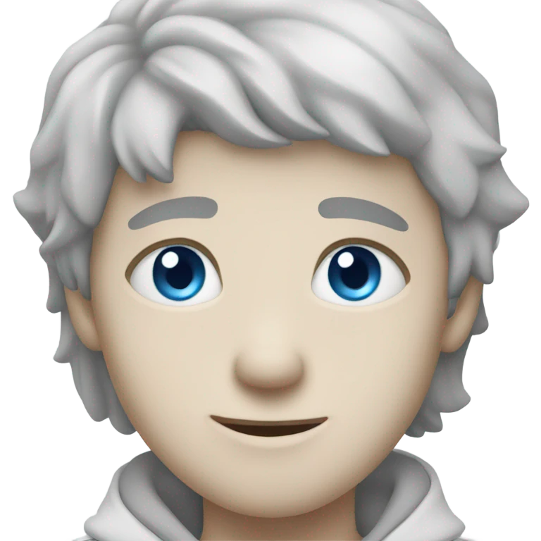 A white gat with the blue eyes emoji
