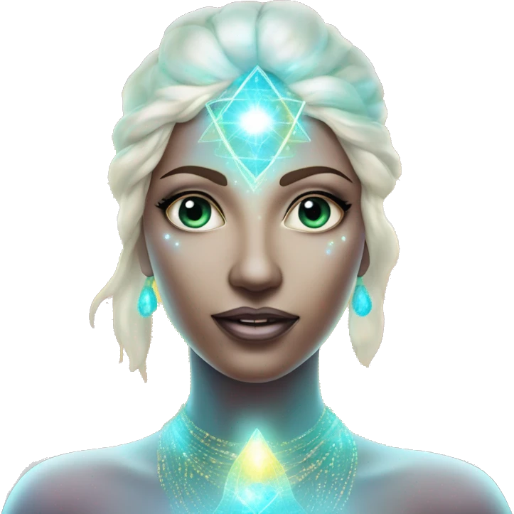 Pleiadian radiant glowing diva woman female third eye emoji