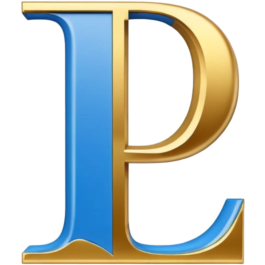 Bold Blue-White-Gold Font Big Capital “I” Letter  emoji