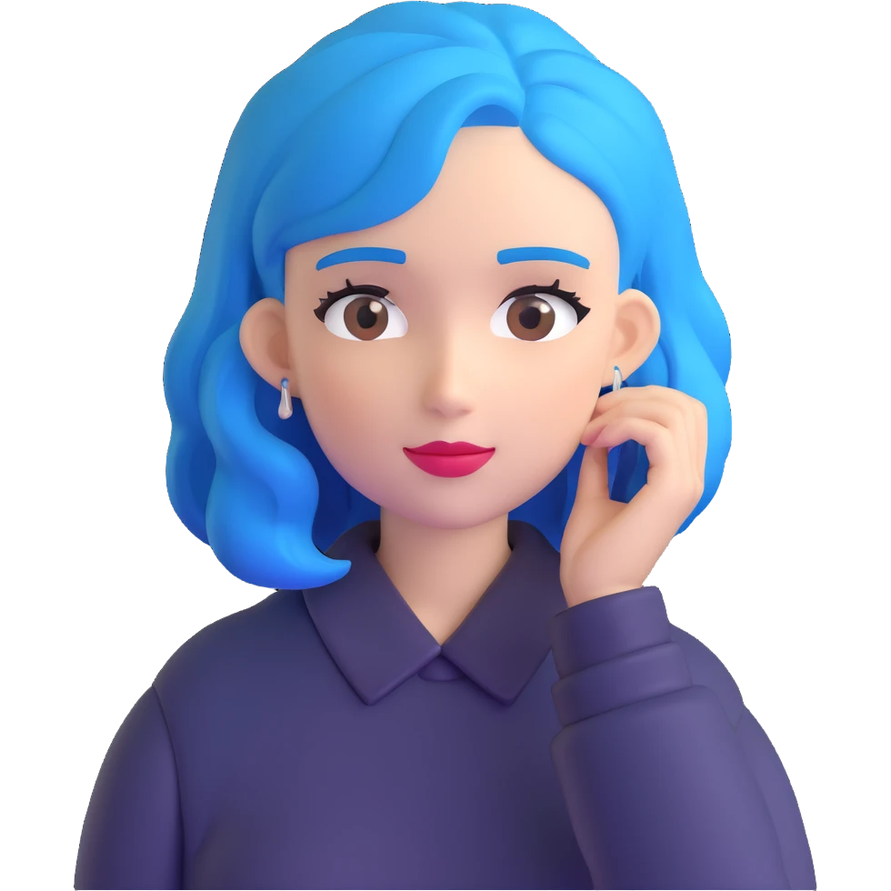 woman with blue hair emoji