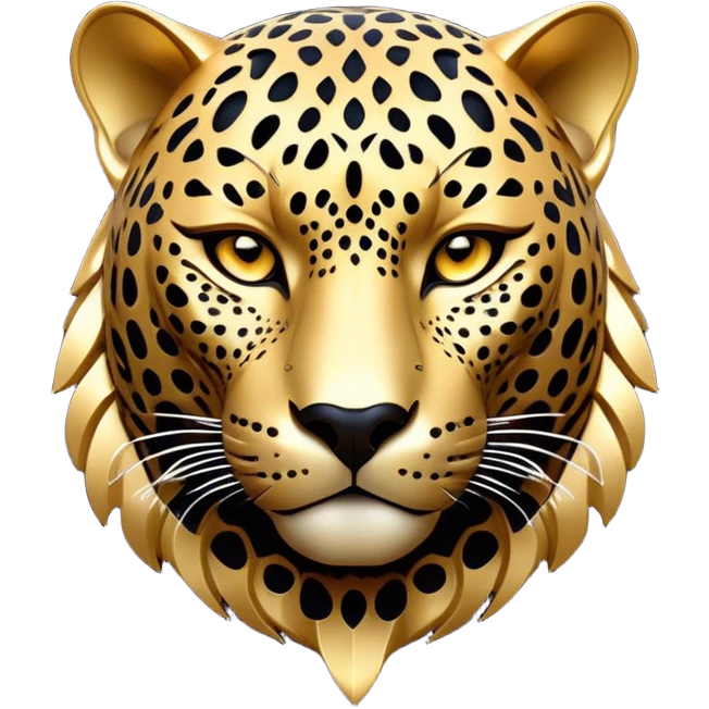 Cinematic Noble Jaguar Portrait Emoji, Poised and elegant, with a sleek, muscular build adorned with striking rosette patterns and intense, focused eyes, Simplified yet sharp and sophisticated features, highly detailed, glowing with a soft, wild luminescence, high shine, intelligent and graceful, stylized with an air of untamed nobility, focused and alert, soft glowing outline, capturing the essence of a watchful guardian that feels as though it could step out of the screen with effortless authority! emoji