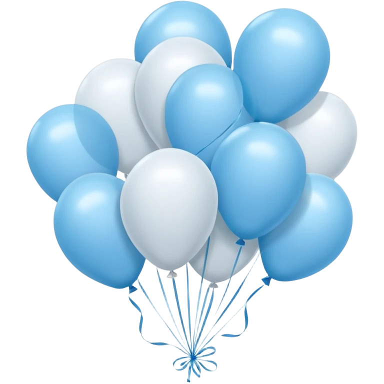 Make balloons that are white and light blue, make lots of them emoji