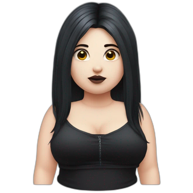 Cute Fat goth girl emoji