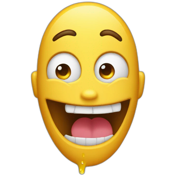 An emoticon has a capital letter A coming out of his mouth. emoji