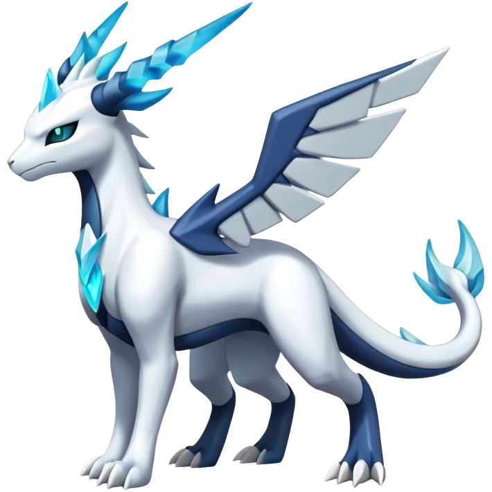 Kyurem-reshiram-Glaceon-dialga-suicune-hybrid, full body emoji