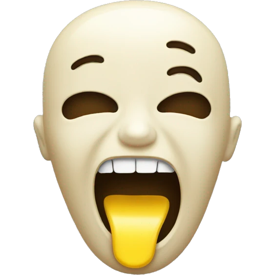 emoji with yellow bone sticking out of its mouth  emoji