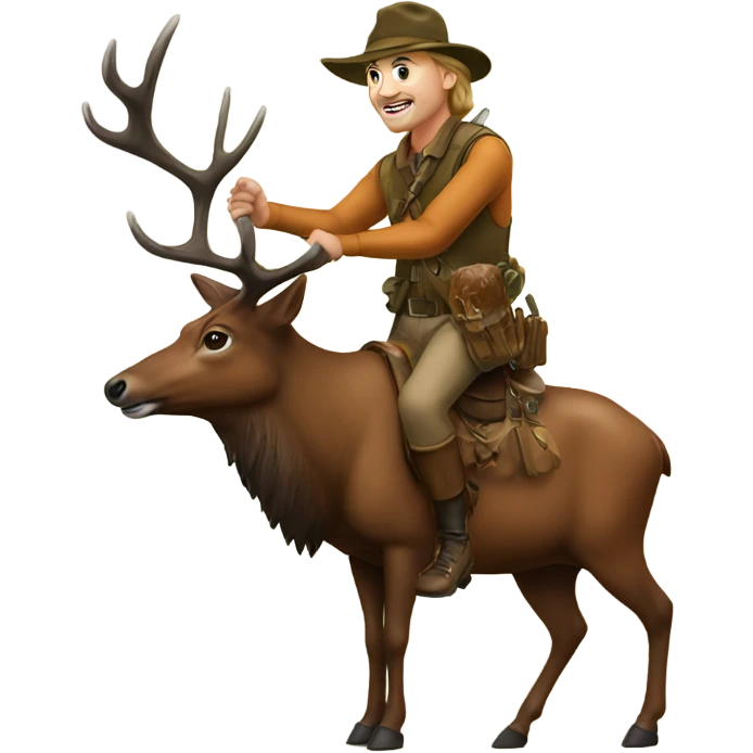 Hunter on elk emoji