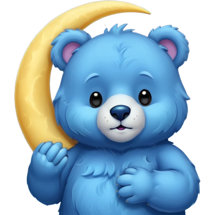 Blue bear holding a moon 🌙🐻 emoji