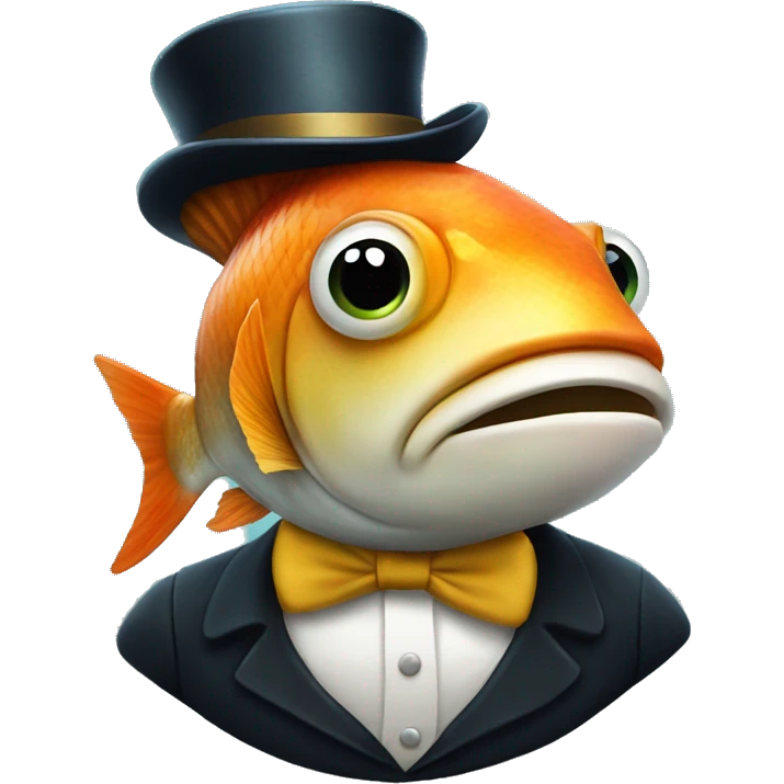Fish with a tophat emoji