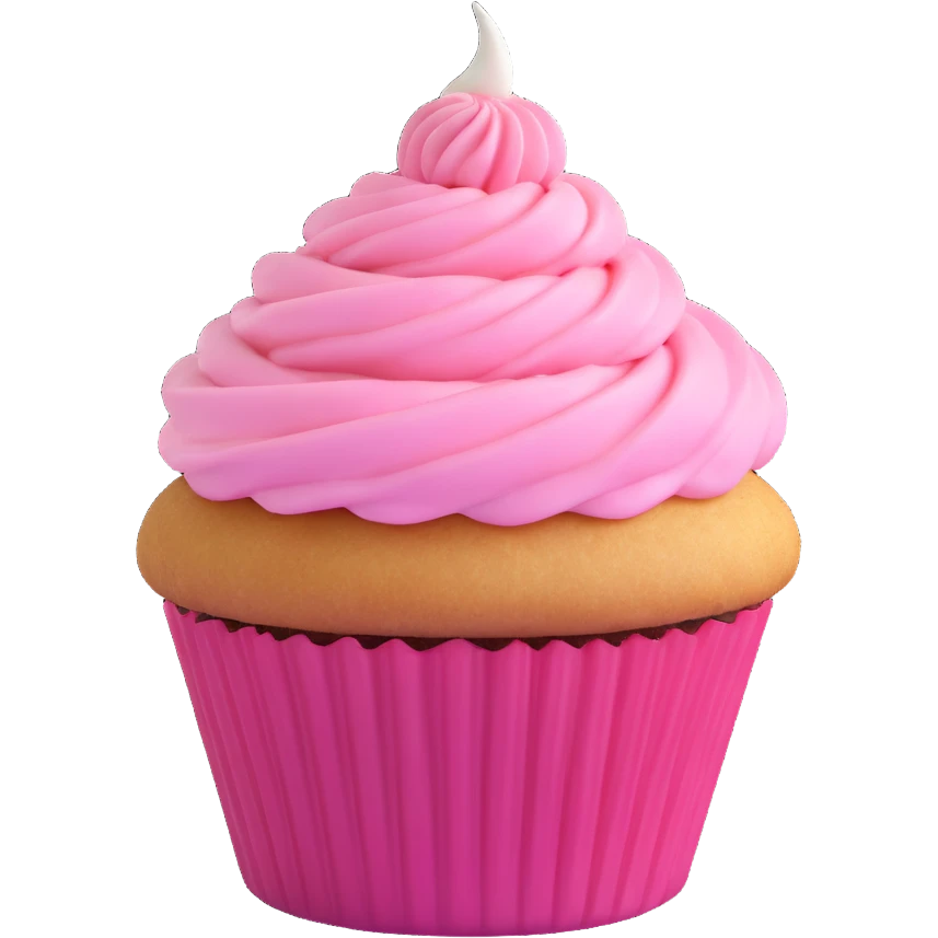 cupcake with pink icing emoji