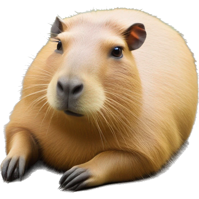 capybara laying on the ground chilling emoji