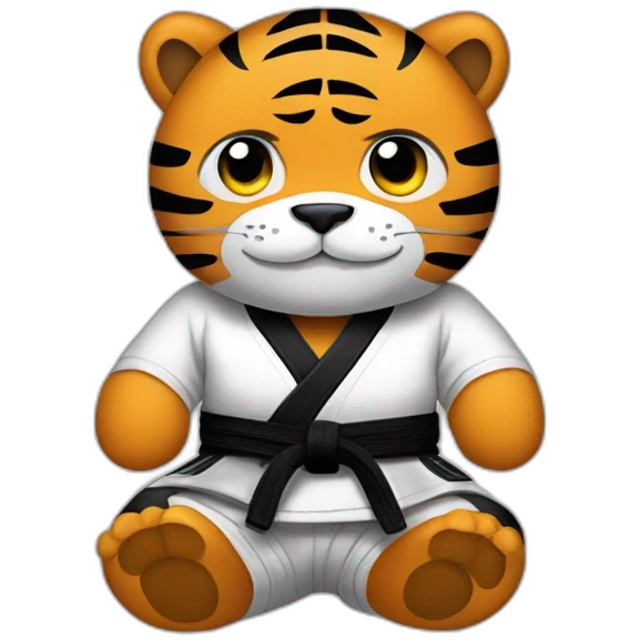 Tiger jiu-jitsu black belt with his arms crossed emoji