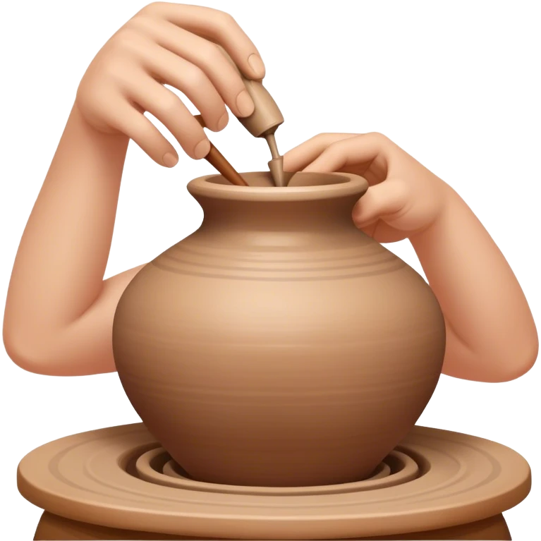 hands on pottery wheel making a vase emoji