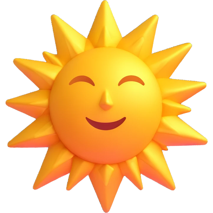 sun as a golden star shape, glowing emoji