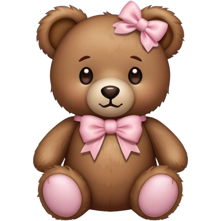 Teddy bear with light pink bow  emoji