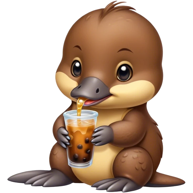 ￼baby platypus drink boba  emoji