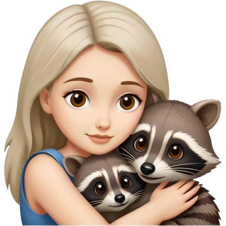 Bear hugging raccoon emoji