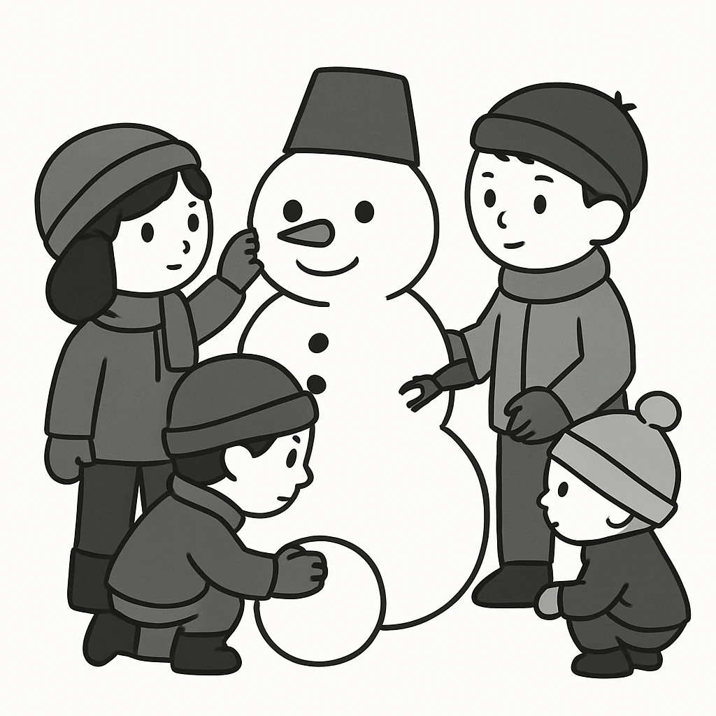 people making a snowman emoji