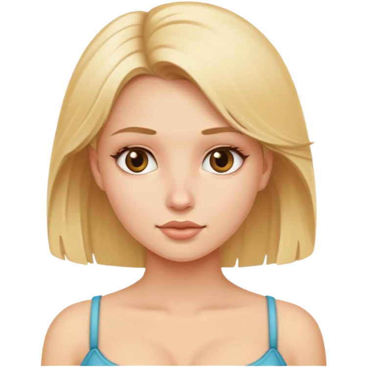 najed boobs blonde girl with  emoji