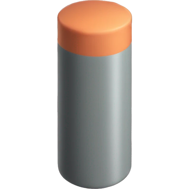 Rubber cylinder going into peach emoji