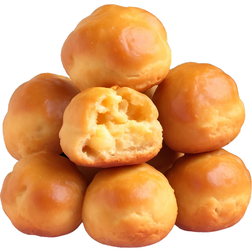 Dutch oliebollen, golden brown, plain, isolated emoji