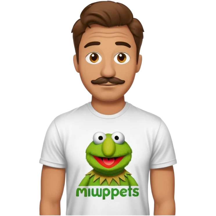 Sexy man who is six foot two in a muppets t shirt  emoji