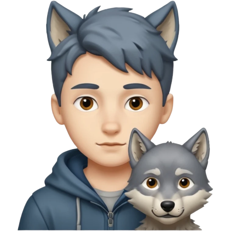 Quiero que me hagas un lobo y mitad niño emoji