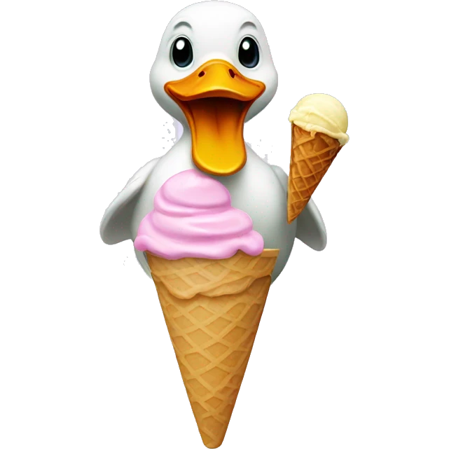  Duck eating ice cream  emoji